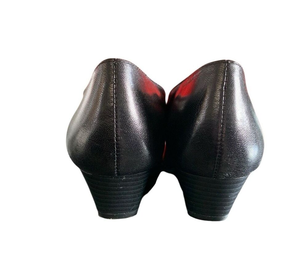 Aerosoles "Lovely" Black Memory Foam Comfort Wedge Heel Shoes - Womens Size 8 - Picture 5 of 8